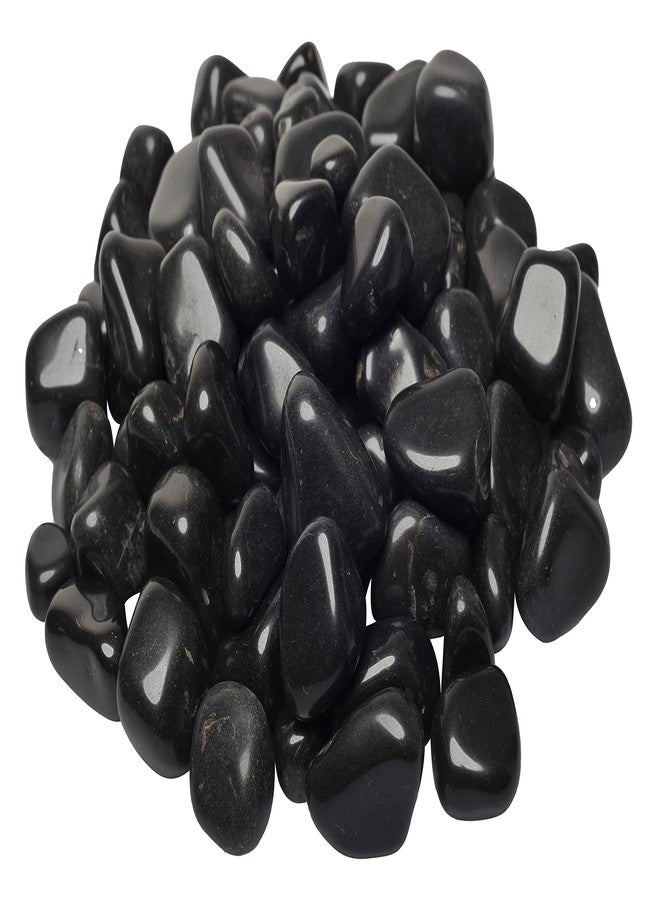Bum Bum Bhole Polished Black Pebbles Stone Home Decorative Marbles - 1 Kg - Image 2